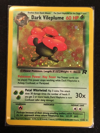 Pokemon Dark Vileplume Holofoil Card 13/82