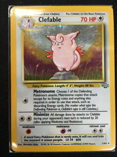 Pokemon Clefable Jungle Holofoil Card 1/64