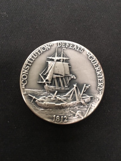 The Danbury Mint Sterling Silver .925 Bullion Round Coin - 35.6 grams - 1812 USS Constitution