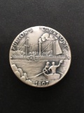 The Danbury Mint Sterling Silver .925 Bullion Round Coin - 35.8 grams - 1807 Fulton's Clermont