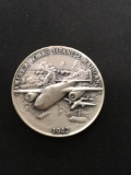 The Danbury Mint Sterling Silver .925 Bullion Round Coin - 32.7 grams - 1942 America Bombs