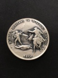 The Danbury Mint Sterling Silver .925 Bullion Round Coin - 33.3 grams - 1856 Bleeding Kansas