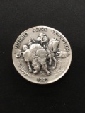 The Danbury Mint Sterling Silver .925 Bullion Round Coin - 35.5 grams - 1882 Buffalo Extinction