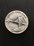 The Danbury Mint Sterling Silver .925 Bullion Round Coin - 34.0 grams - 1883 Brooklyn Bridge