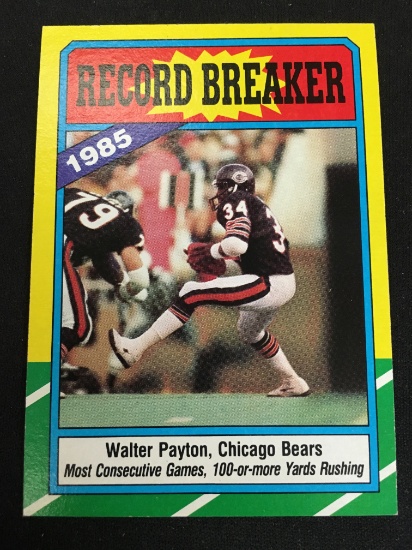 1986 Topps #1 Walter Payton Bears Record Breaker Football Card