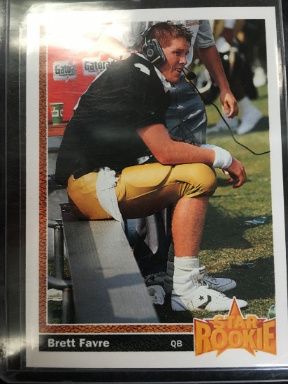 1991 Upper Deck Brett Favre Packers Rookie Football Card