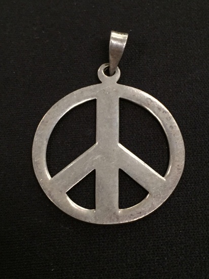 Sterling Silver Peace Symbol Pendant