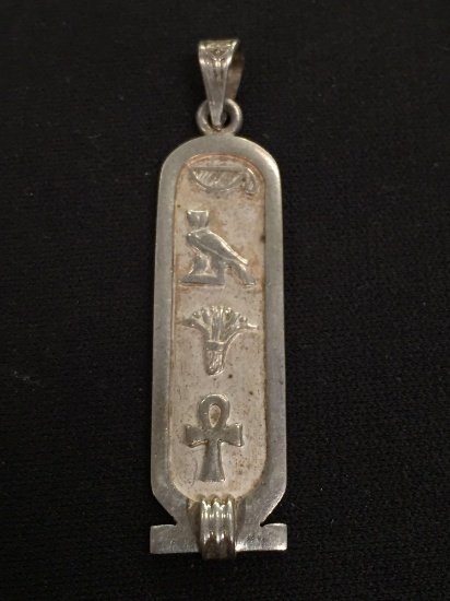 Egyptian Hieroglyph Sterling Silver Pendant