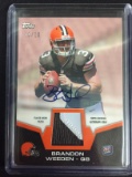 2012 Topps Brandon Weeden Browns Rookie Autograph Jersey Patch Card /10 - VERY RARE