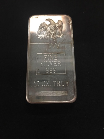 10 Troy Ounce .999 Fine Silver Eagle Bullion Bar