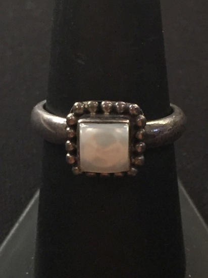 Silpada Thick Sterling Silver & Mother of Pearl Ring - Size 7.75