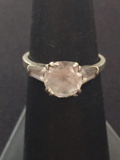 Sterling Silver & CZ Engangment Ring - Size 6.75