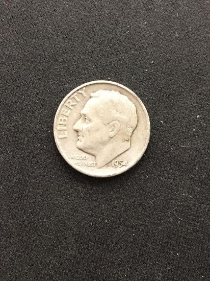 1954-D United States Roosevelt Dime - 90% Silver Coin