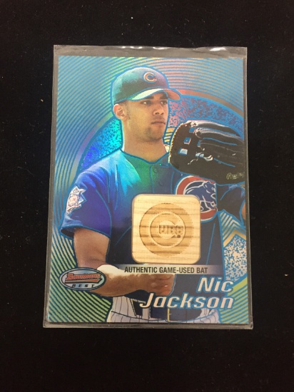 2002 Bowman's Best Nic Jackson Cubs Rookie Game Used Bat Card