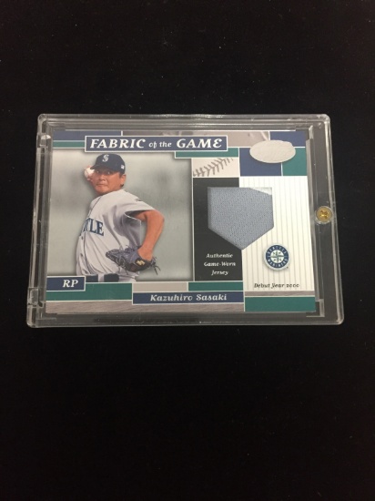 2002 Leaf Certified Fabric of the Game Kazuhiro Sasaki Mariners Jersey Patch Card /100