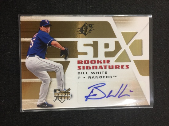 2008 SPx Rookie Signatures Bill White Rangers Rookie Autograph Card