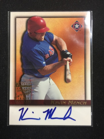 2001 Bowman Kevin Mench Rangers Rookie Autograph Card