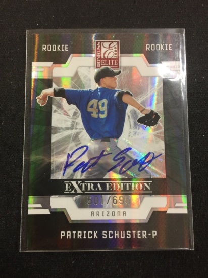 2009 Donruss Elite Patrick Schuster Diamondbacks Rookie Autograph Card /695