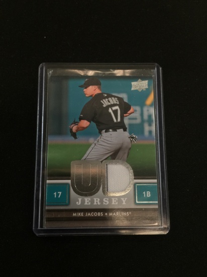 2008 Upper Deck Mike Jacobs Marlins Jersey Card with Stripe