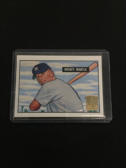 1996 Topps Mickey Mantle Yankees Commemorative Card (1951 Bowman RC)