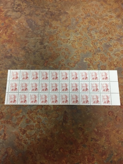 Unused Uncut Sheet of 30 Virginia Apgar Physician Stamps - $6.00 Face Value