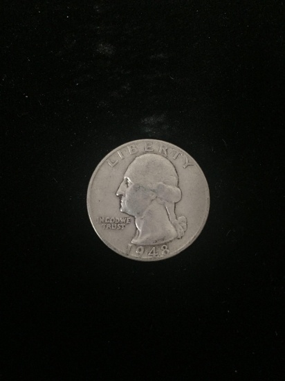 1948 United States Washington Quarter - 90% Silver Coin