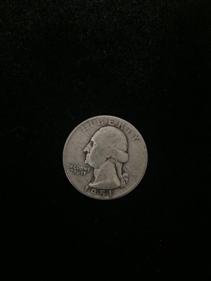 1951 United States Washington Quarter - 90% Silver Coin