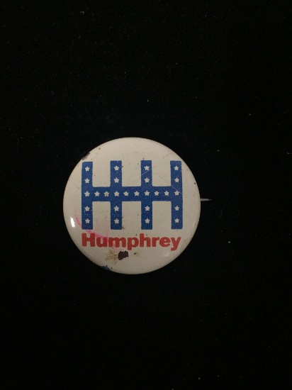 Vintage 1968 Hubert Humphrey Democrat for President Campaign Button - RARE