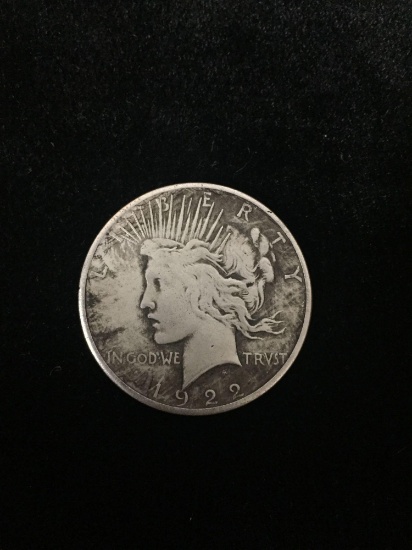 1922 United States Silver Peace Dollar - 905 Silver Coin