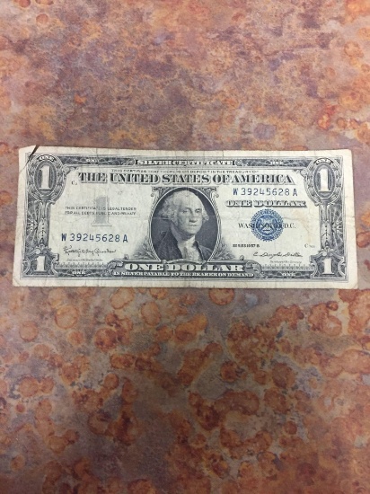 1957-B United States $1 Washington Silver Certificate Currency Bill Note