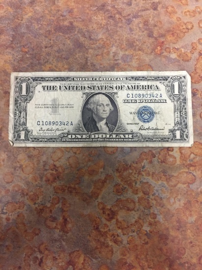 1957 United States $1 Washington Silver Certificate Currency Bill Note