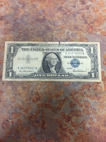 1957 United States $1 Washington Silver Certificate Currency Bill Note