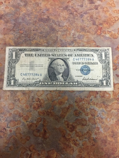 1957 United States $1 Washington Silver Certificate Currency Bill Note