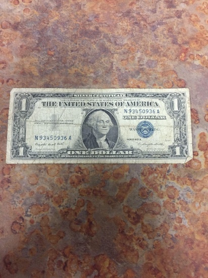 1957-A United States $1 Washington Silver Certificate Currency Bill Note