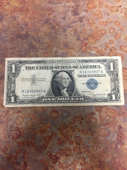 1957-A United States $1 Washington Silver Certificate Currency Bill Note