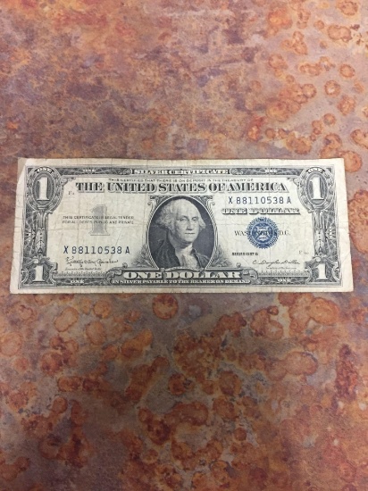 1957-B United States $1 Washington Silver Certificate Currency Bill Note