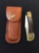 Klein Tools 44037 Folding Pocket Knife with Leather Sheath
