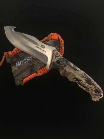 10" Mossyoak Camo Fixed Blade Knife with Gut Hook