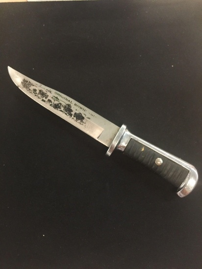 10" Fixed Blade "Original Bowie Knife" with Art on Blade