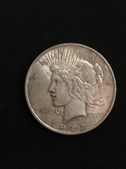 1922 United States Silver Peace Dollar - 90% Silver Coin