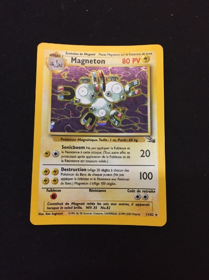 Pokemon Magneton Fossil Holofoil Rare Card 11/62