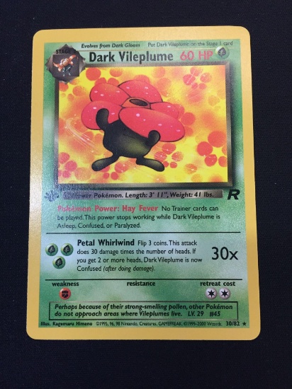 Pokemon Dark Vileplume Team Rocket 1st Edition Rare Card 30/82