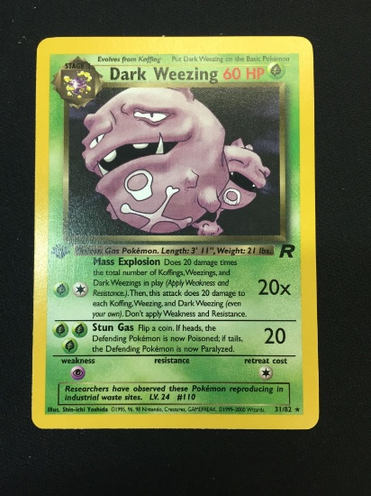 Pokemon Dark Weezing Team Rocket 1st Edition Rare Card 31/82