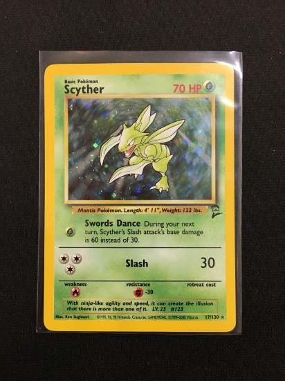 Pokemon Scyther Holofoil Rare Card 17/130