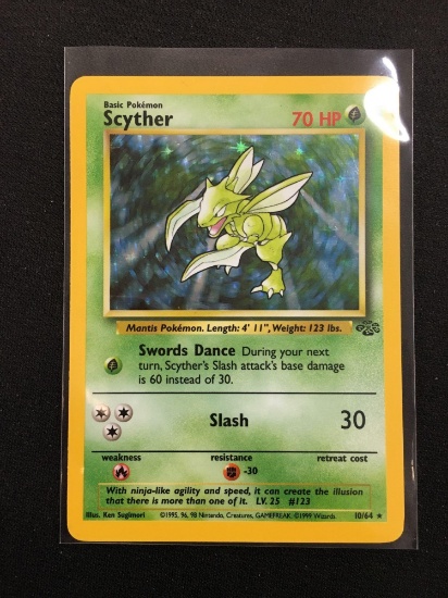 Pokemon Scyther Jungle Holofoil Rare Card 10/64