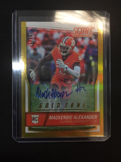 2016 Score Gold Zone Mackensie Alexander Rookie Autograph Card /50