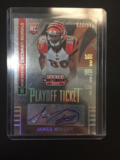 2014 Panini Contenders Playoff James Wright Bengals Rookie Autograph Card /199