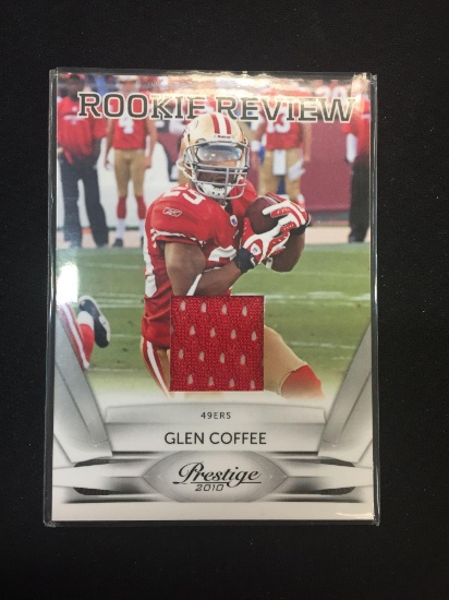 2010 Prestige Rookie Review Glen Coffee 49ers Rookie Jersey Card