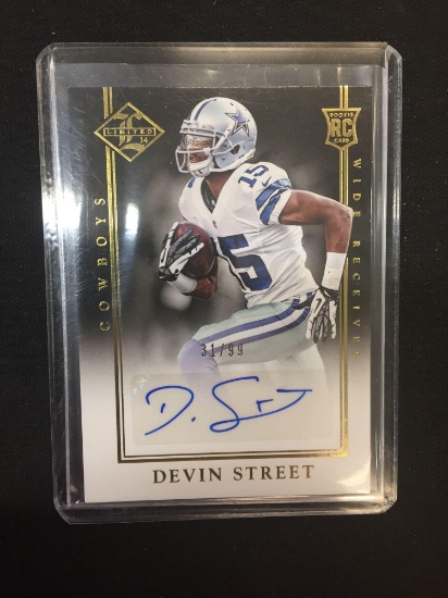2014 Leaf Limited Dvin Street Cowboys Rookie Autograph Card /99