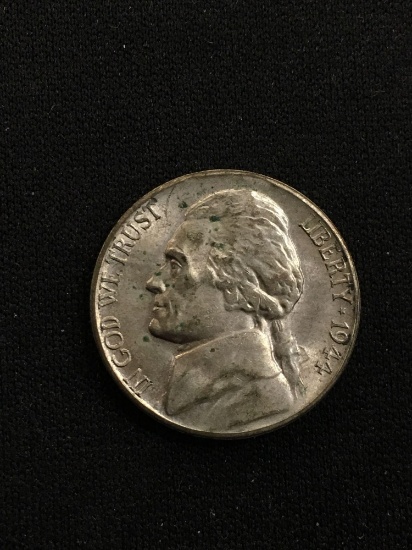 1944-S United States Jefferson WWII Nickel - 35% Silver Coin